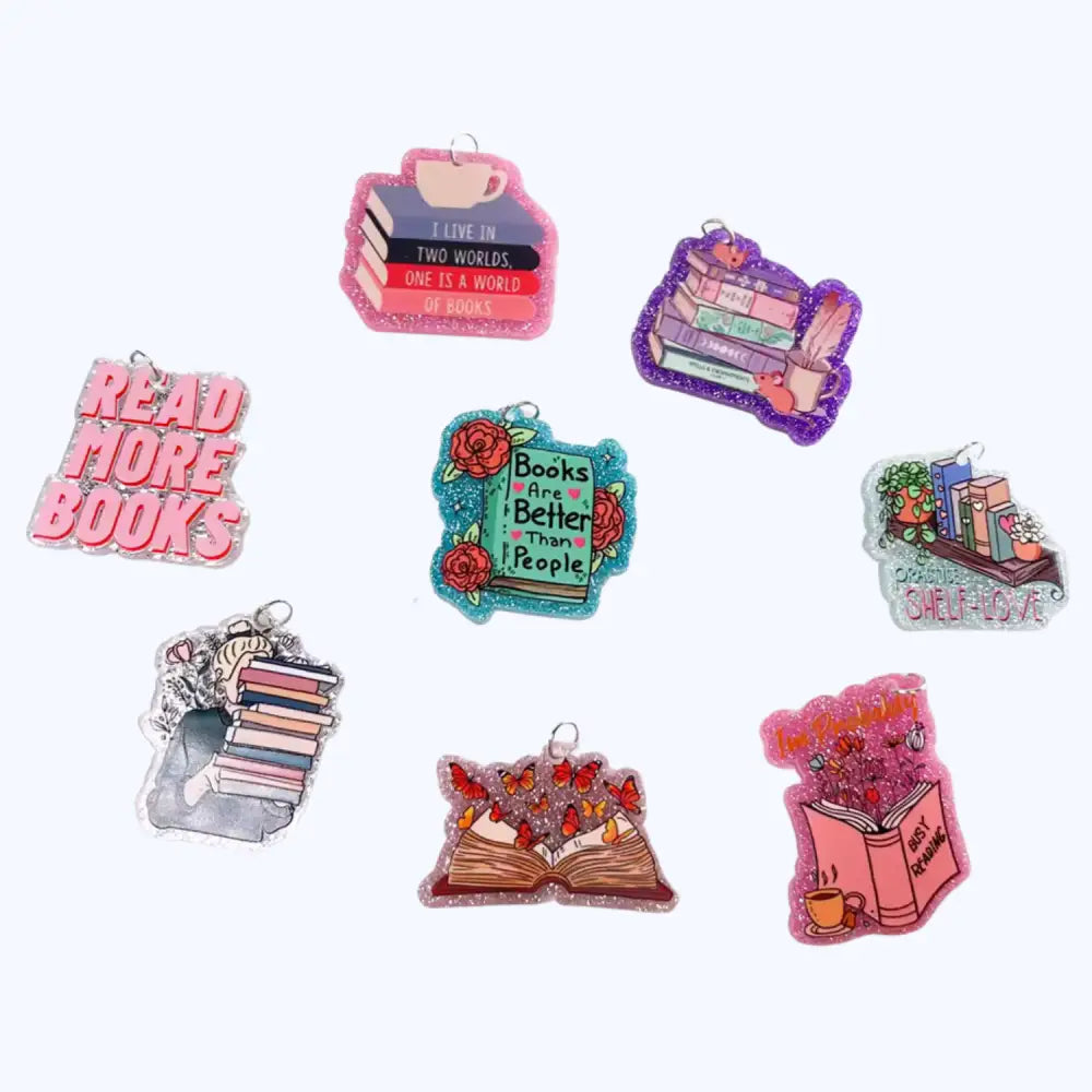 Read More Books—Acrylic Book–USB-C Dust Plug Charm for Kindle, Phones, and Tablets
