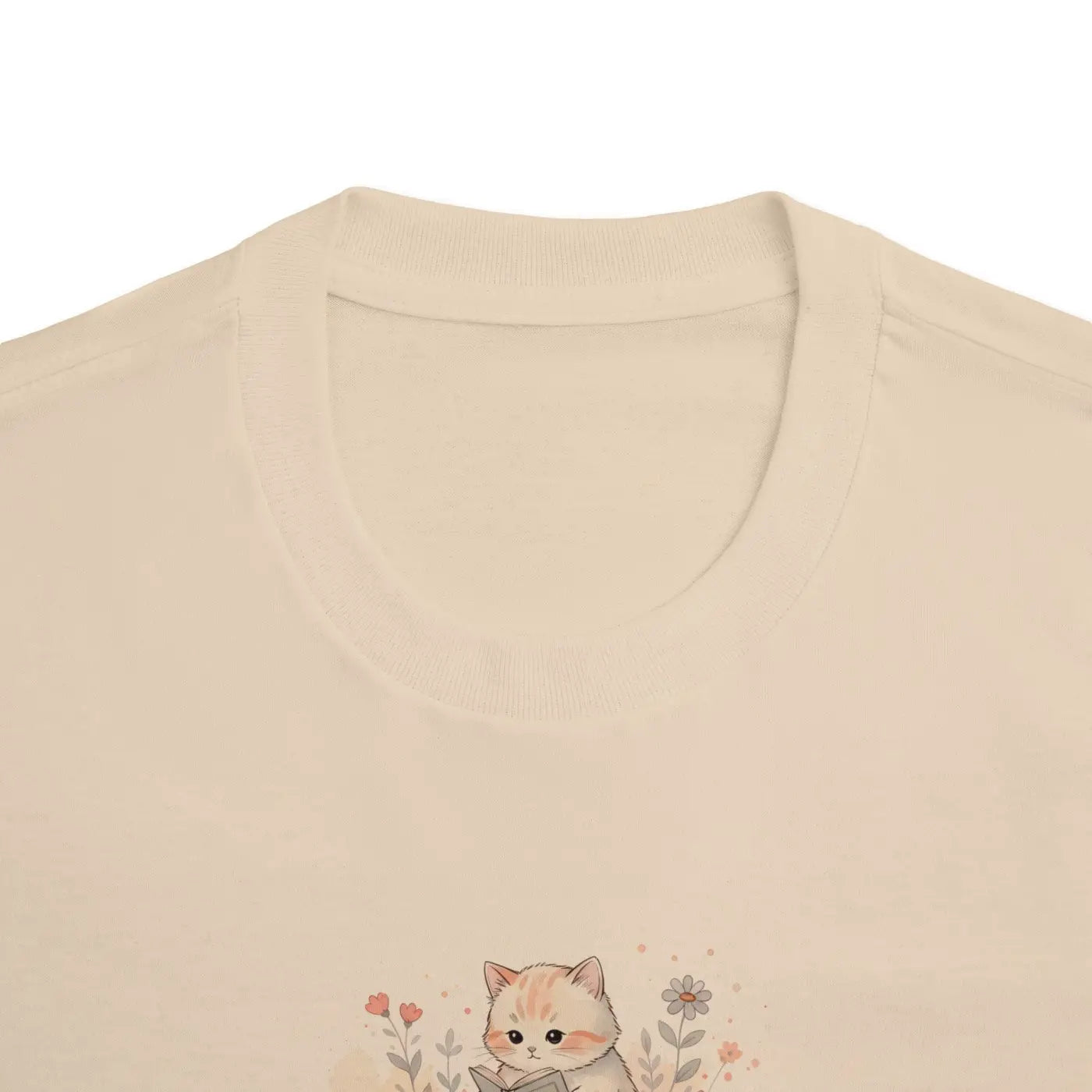 DipaliZ Bookish Cat Tee Watercolor Literary Design Cotton