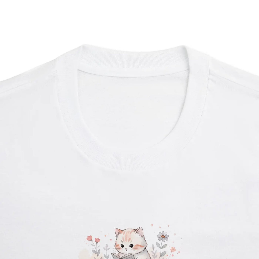 DipaliZ Bookish Cat Tee Watercolor Literary Design Cotton