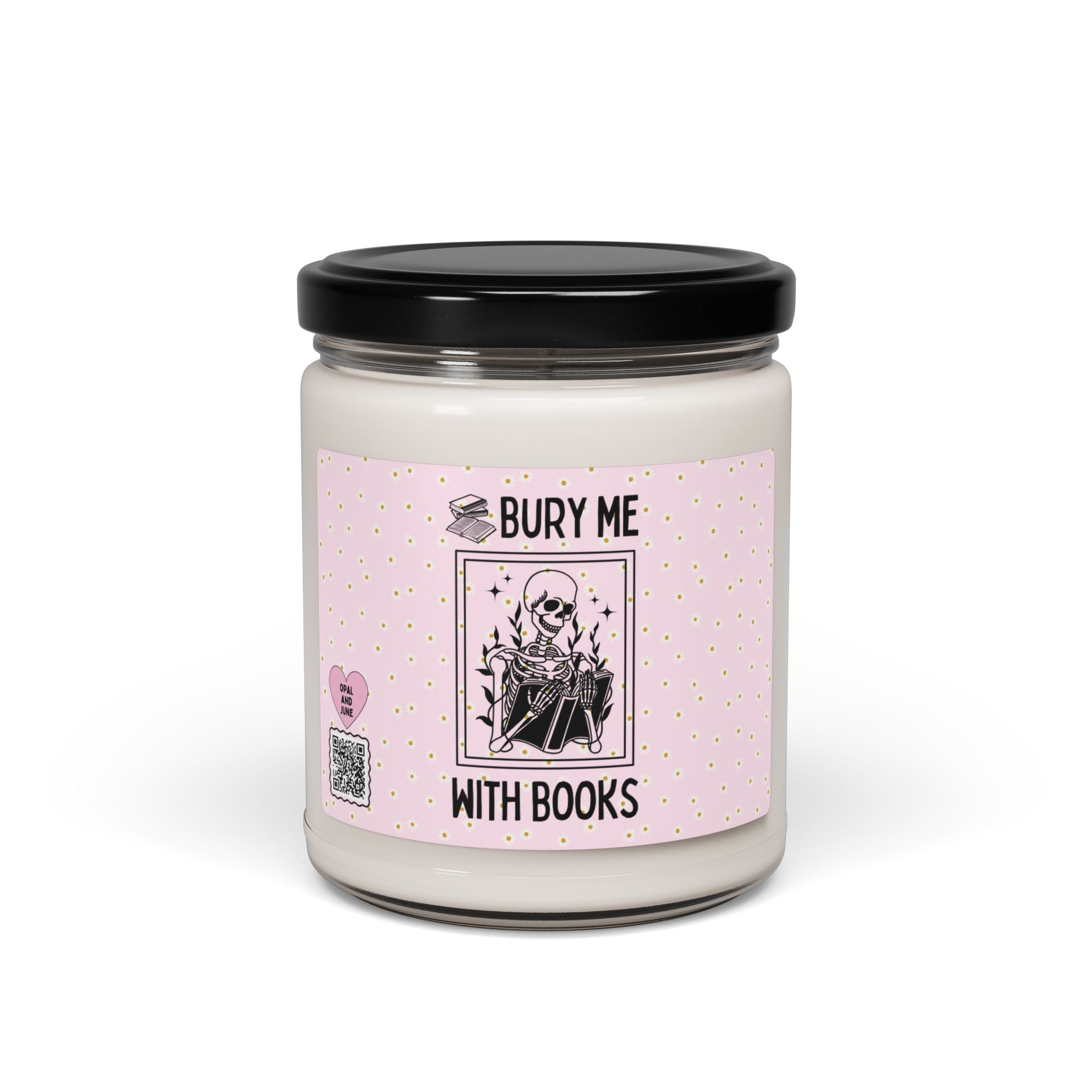 Bookish Skeleton Candle