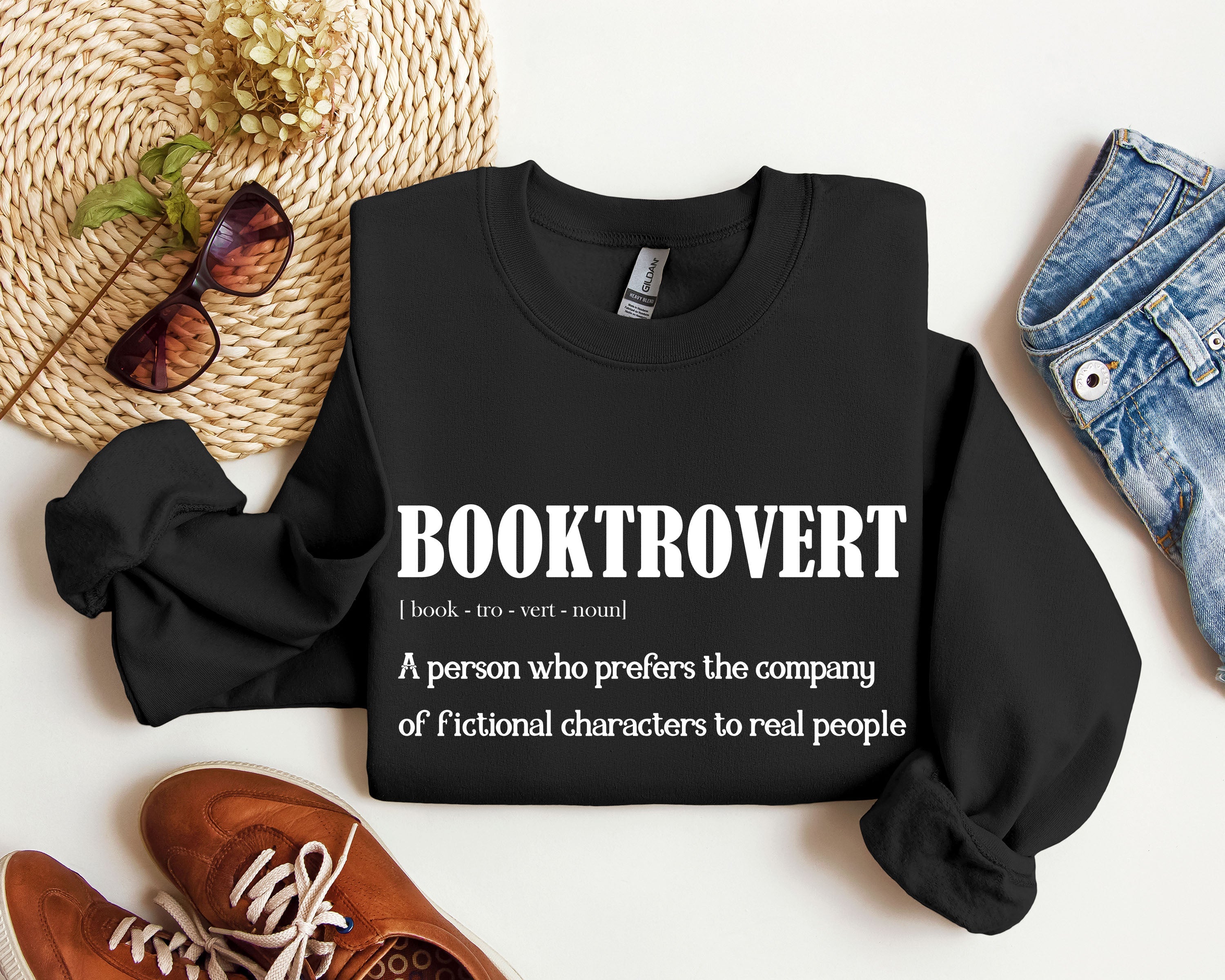 Booktrovert Cozy Reading Lover College Bookworm Study Buddy All Day Casual Sweatshirt