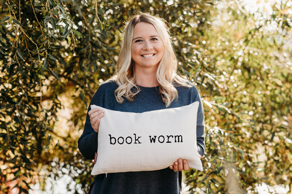 Book Pillow - Book Worm