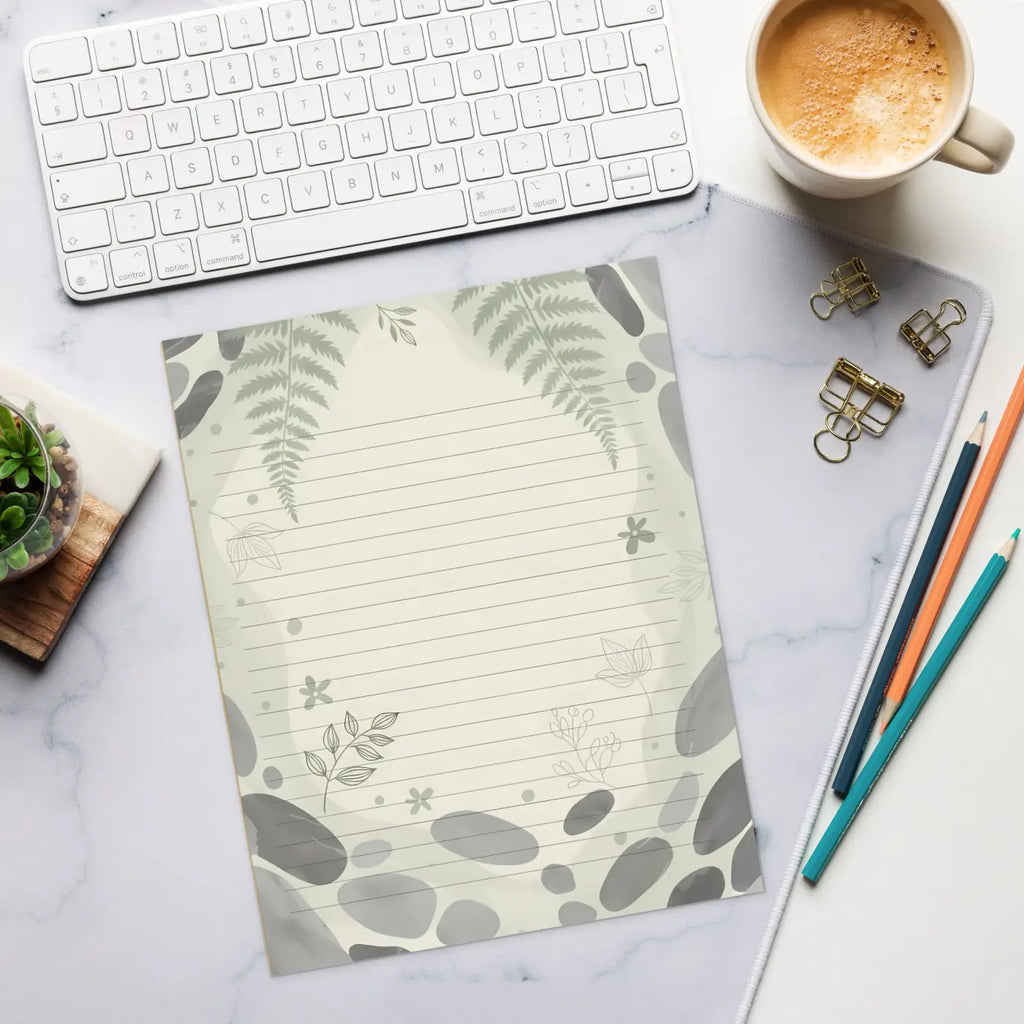 DipaliZ Botanical Ferns Notepad Natural Beauty 6x9