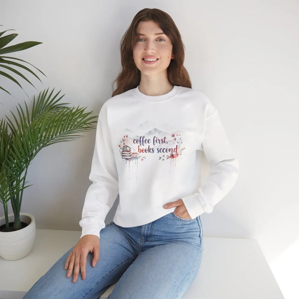 DipaliZ Books Second Sweatshirt Cozy Reader Crewneck