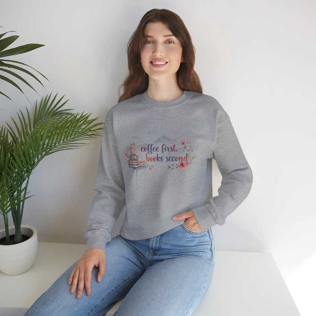 DipaliZ Books Second Sweatshirt Cozy Reader Crewneck