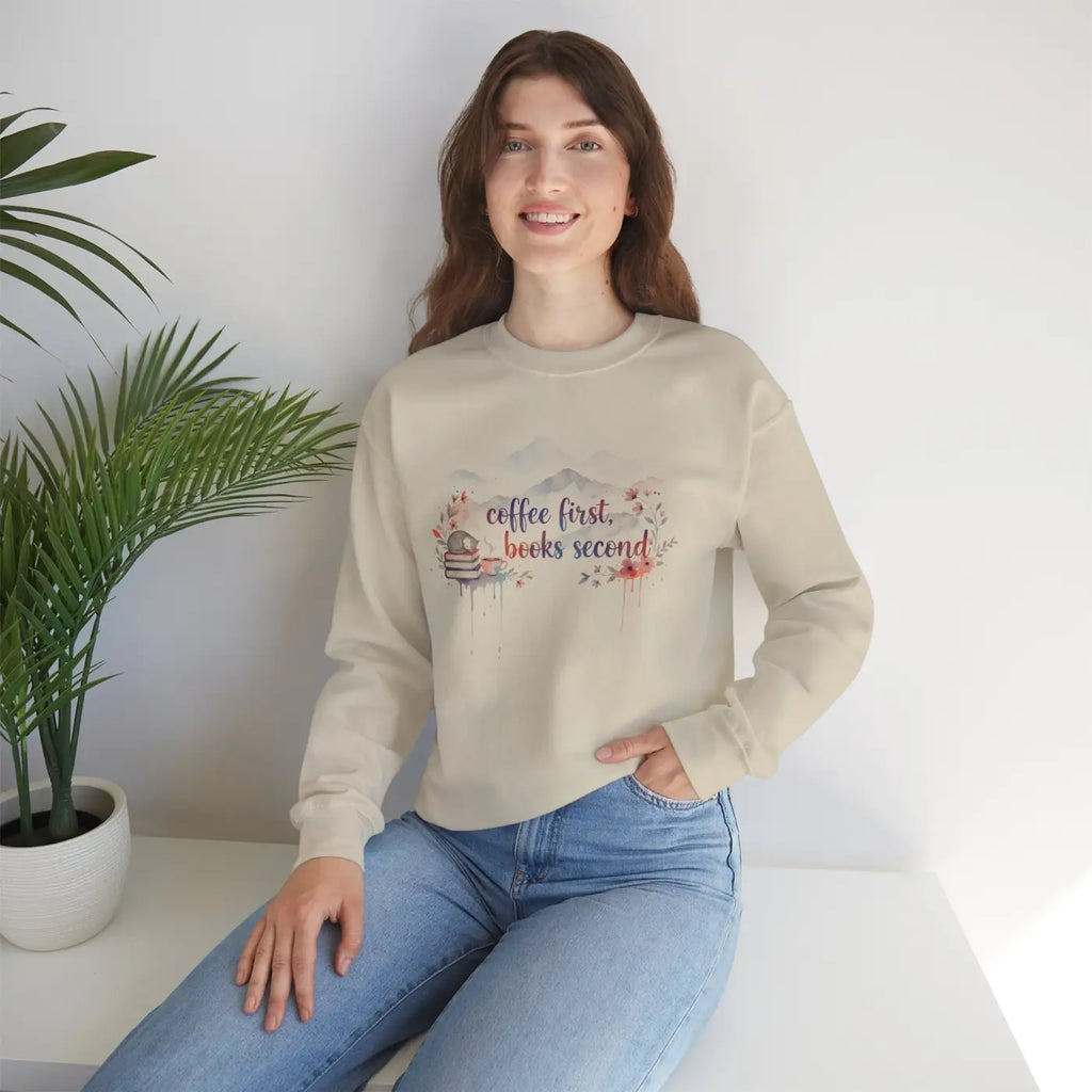 DipaliZ Books Second Sweatshirt Cozy Reader Crewneck