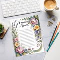 DipaliZ Floral Notepad Creative Space 8.5x11 Writing Pad
