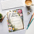 DipaliZ Flower Border Future Planning Notepad 8.5x11