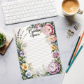 DipaliZ Creative Space Notepad Flower Border 8.5x11 Size