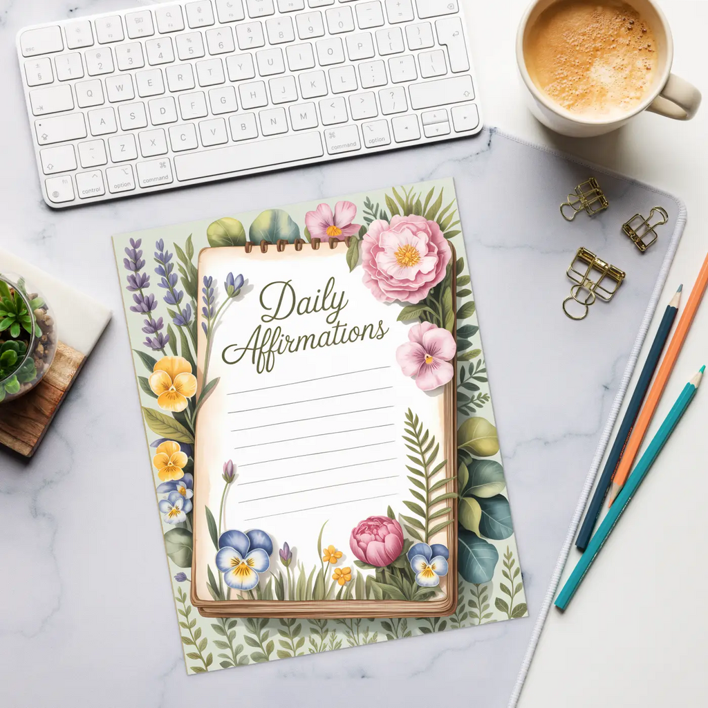 DipaliZ Floral Affirmations Notepad Boost - 8.5x11 Size