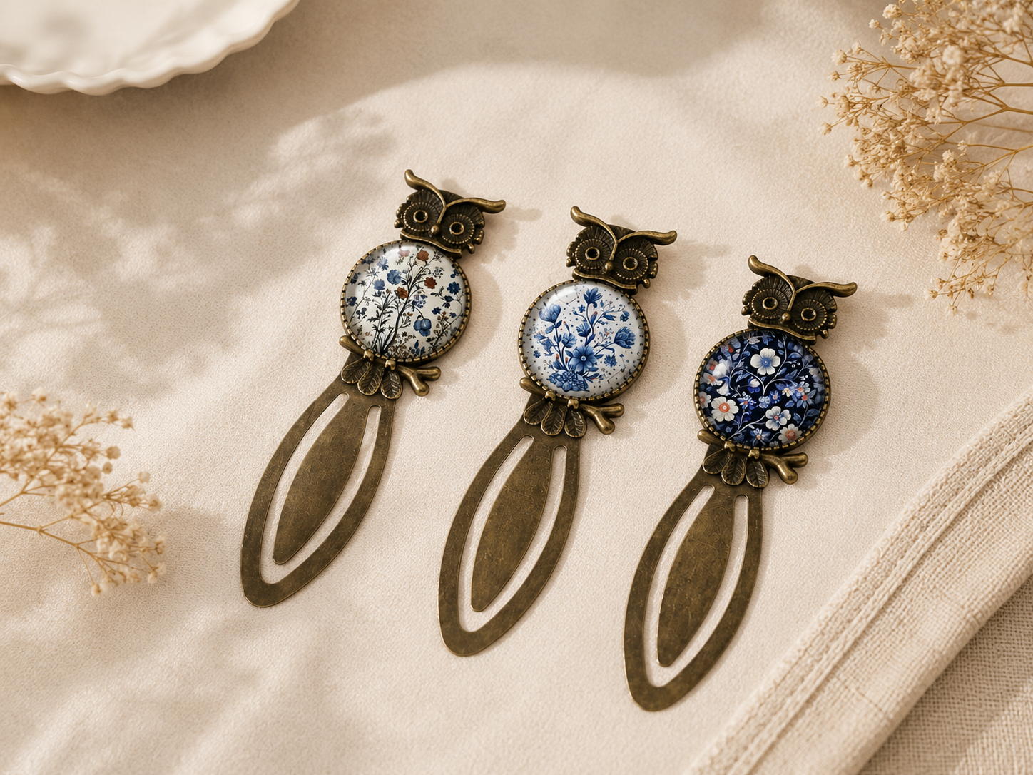 Vintage Style Floral Owl Bookmarks