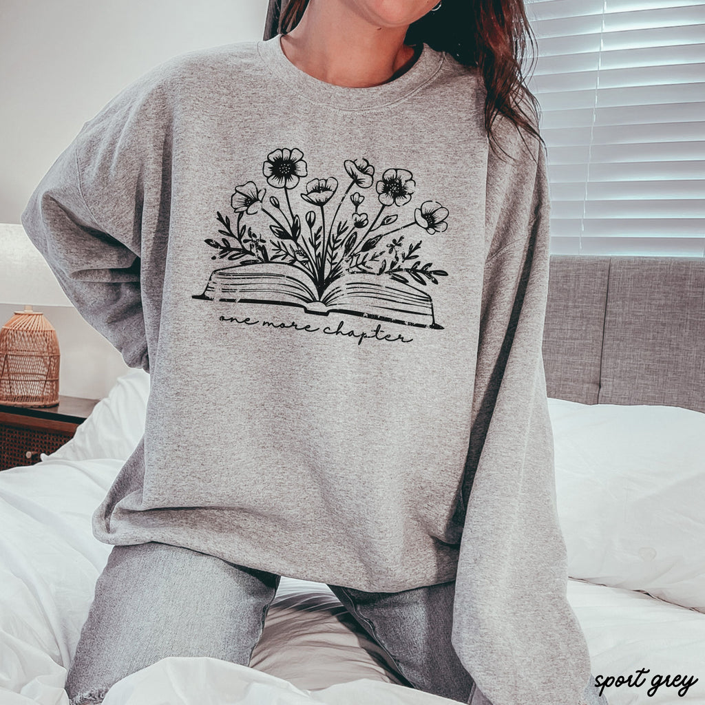 One More Chapter Floral Book Sweatshirt *7 Colors (S-3X)