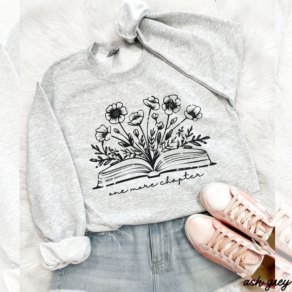 One More Chapter Floral Book Sweatshirt *7 Colors (S-3X)