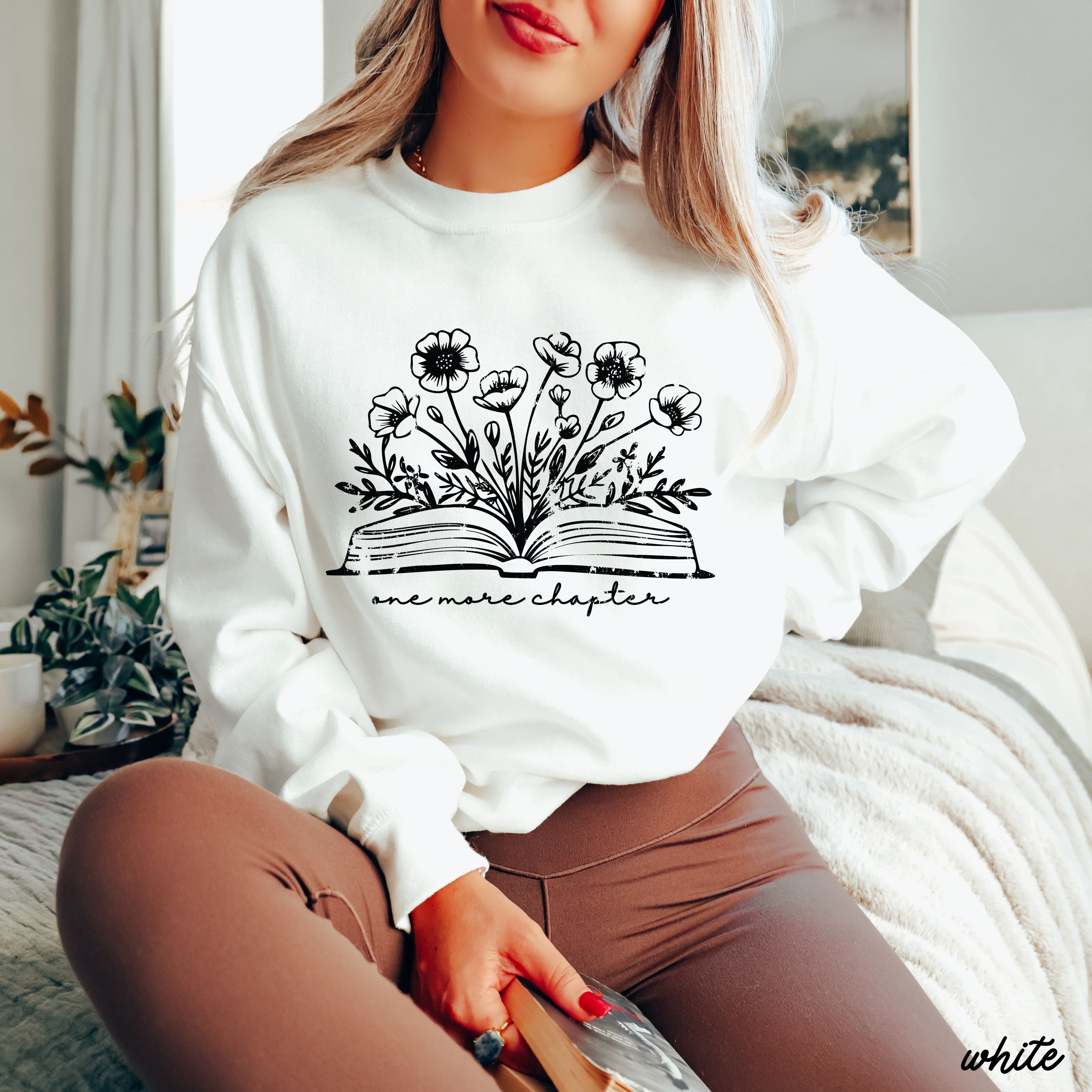 One More Chapter Floral Book Sweatshirt *7 Colors (S-3X)