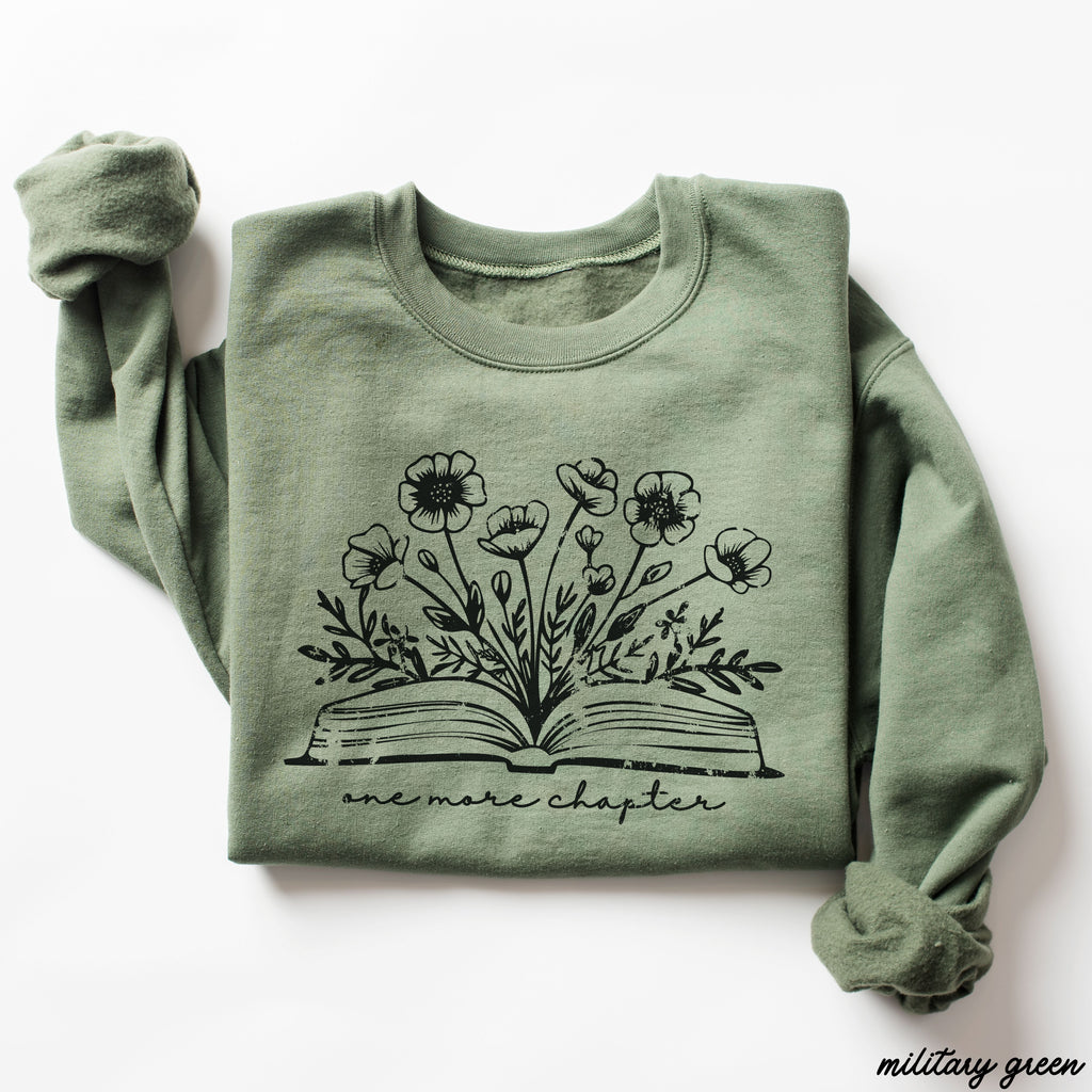 One More Chapter Floral Book Sweatshirt *7 Colors (S-3X)
