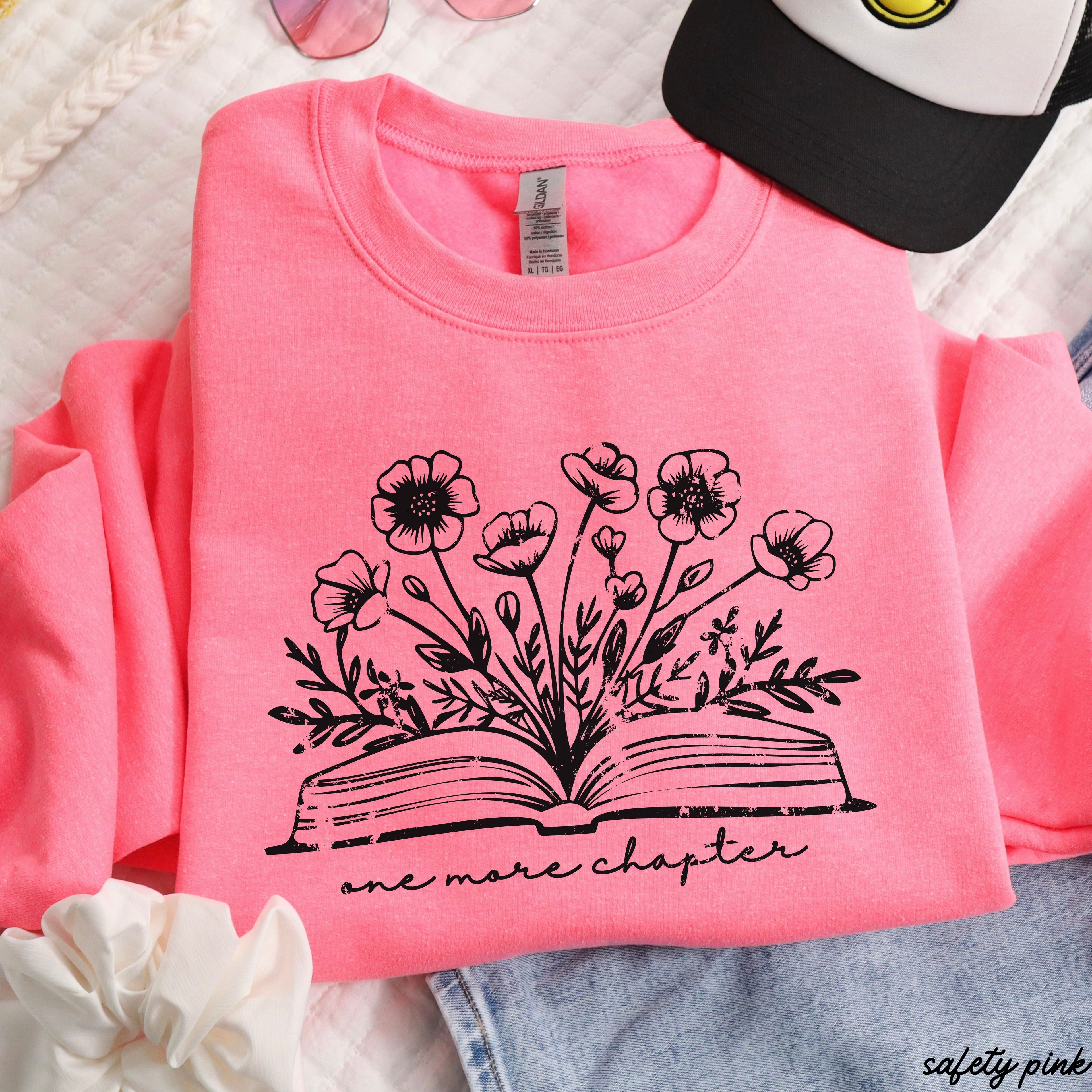 One More Chapter Floral Book Sweatshirt *7 Colors (S-3X)