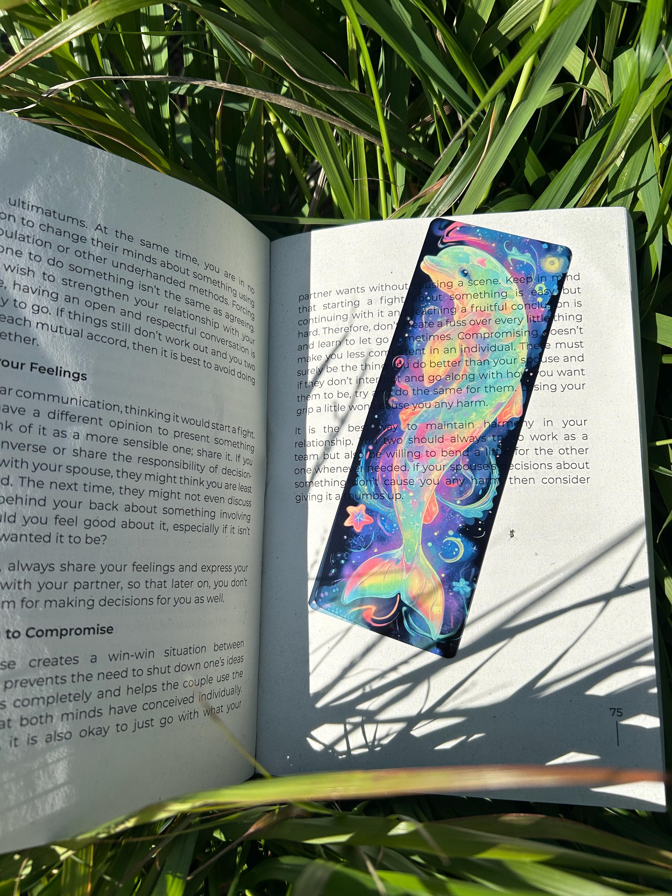 Dolphin Bookmark – Handmade Ocean Bookmark, Marine Life Page Marker, Sea Lover Gift, Aquatic Animal Bookmark
