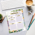 DipaliZ Floral Border Daily Reflections Notepad 8x10