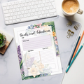 DipaliZ Floral Border Notepad Border Goals 8.5x11 Size