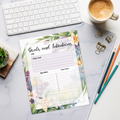 DipaliZ Goals Notepad Floral Border - Hard Cardboard 8.5x11