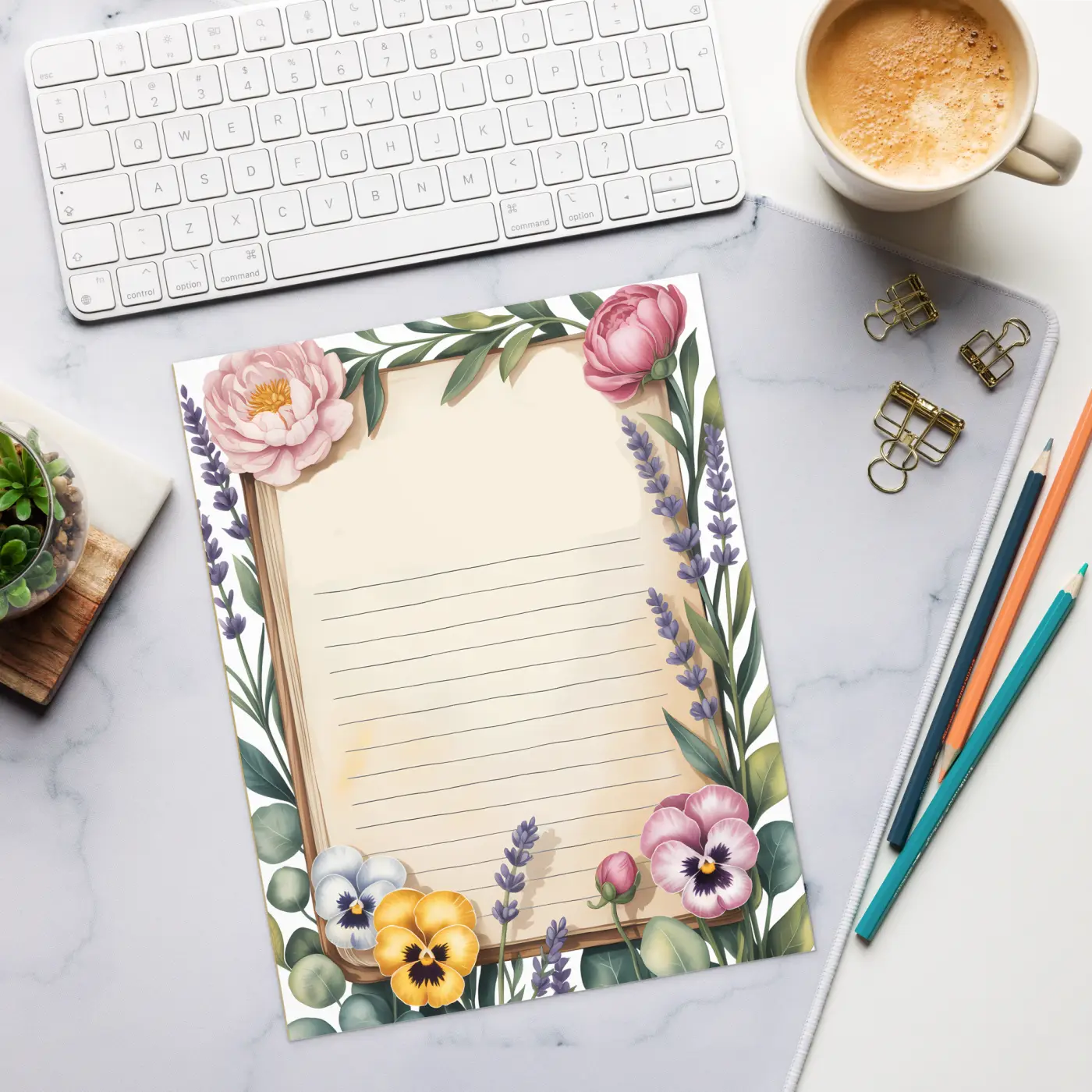DipaliZ Border Ruled Notepad Magnetic Backing 8x10 Size