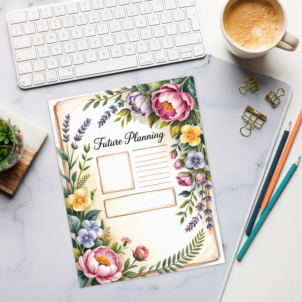 DipaliZ Floral Future Planning Tear-away Notepad 8.5x11