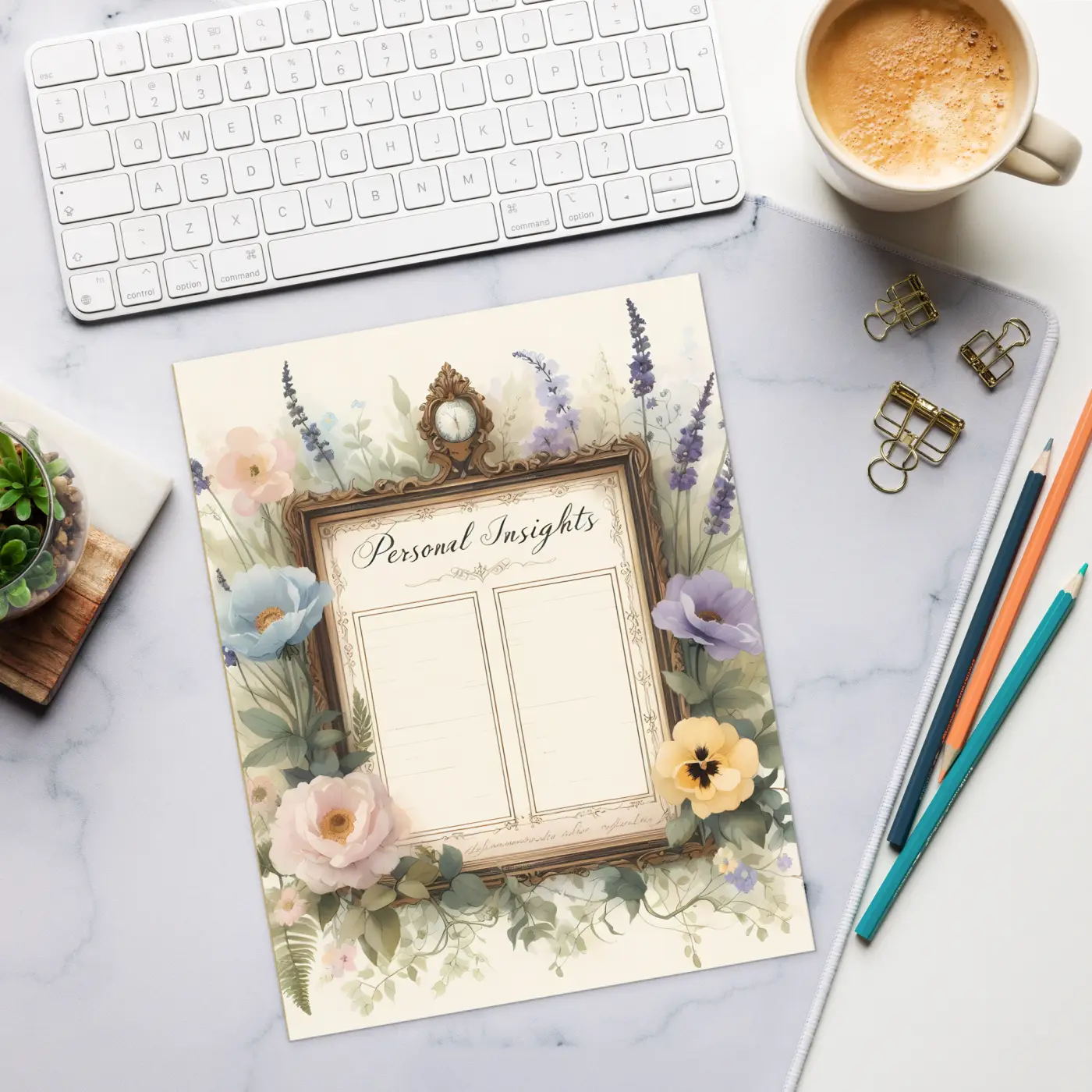 DipaliZ Floral Personal Insights Notepad Magnetic Backing