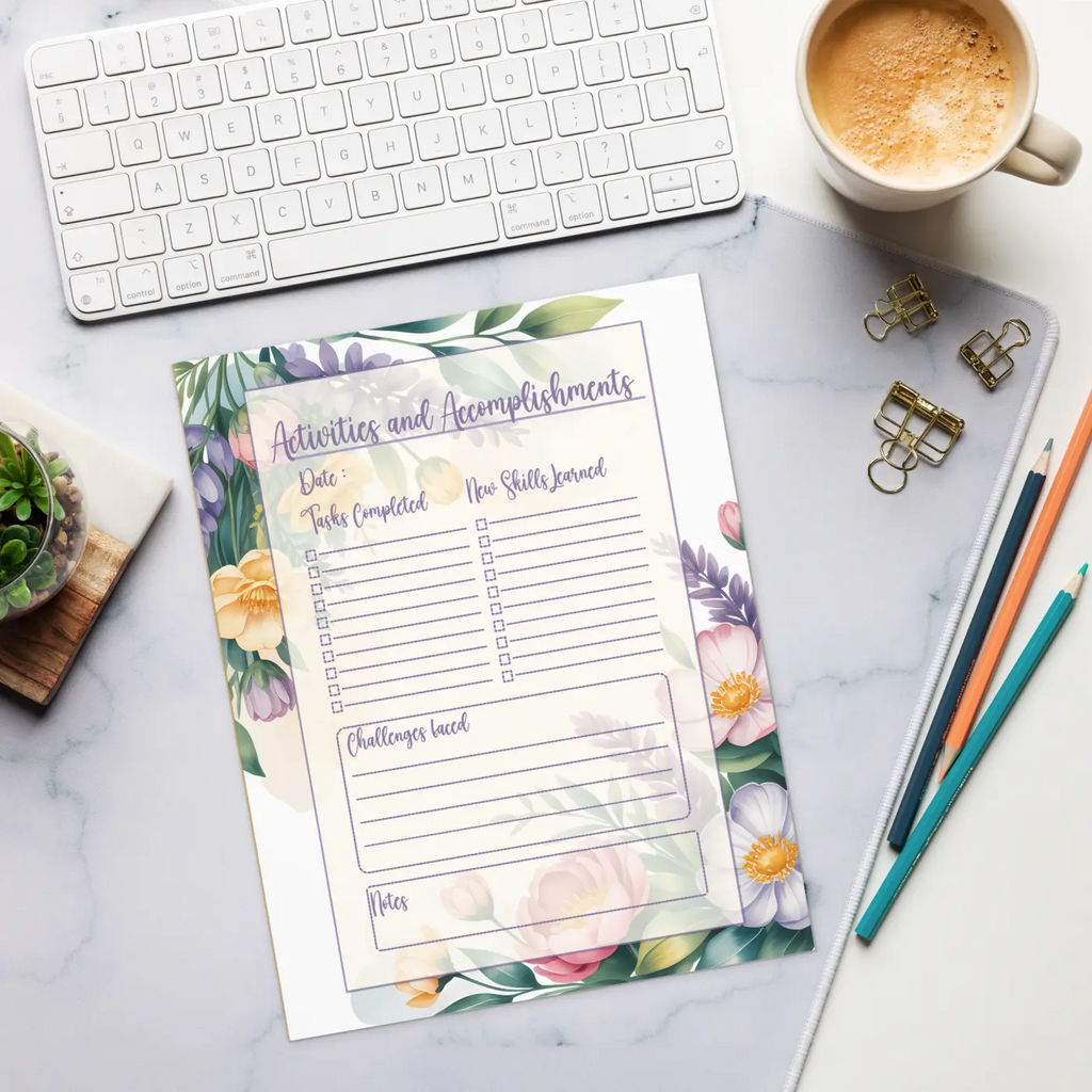 DipaliZ Colorful Notepad Flower Border Magnetic Backing Tasks