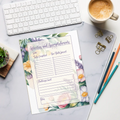DipaliZ Colorful Notepad Flower Border Magnetic Backing Tasks