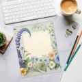 DipaliZ Flower Border Notepad Blank Space Letter Size
