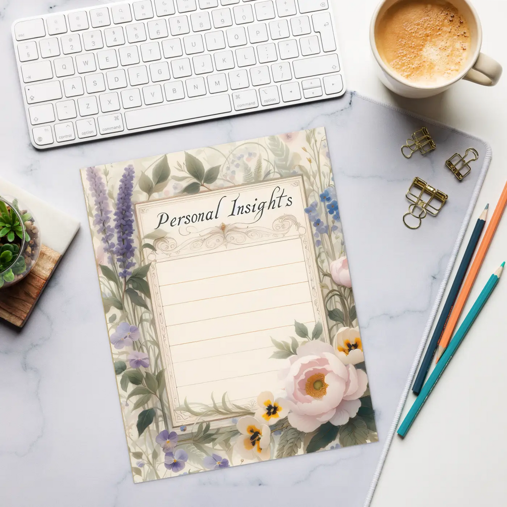 DipaliZ Flower Border Notepad – Personal Insights Space