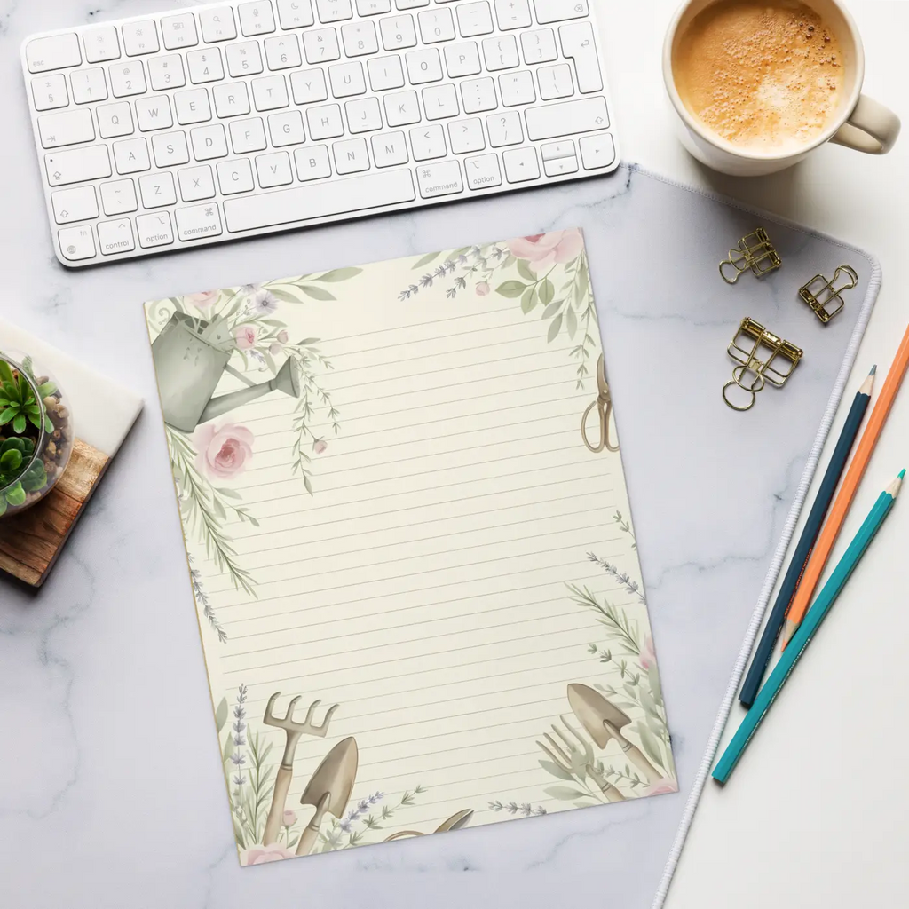 DipaliZ Garden Theme Design Notepad Magnetic Backing 5x8