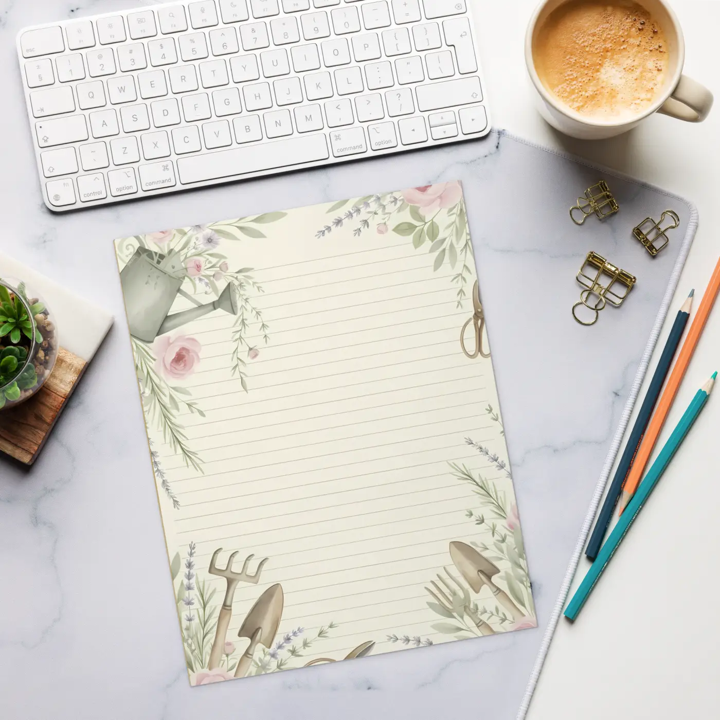 DipaliZ Garden Theme Design Notepad Magnetic Backing 5x8