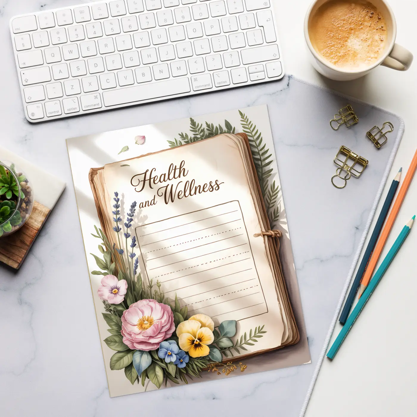 DipaliZ Wellness Journal Notepad Magnetic Backing 8.5x11
