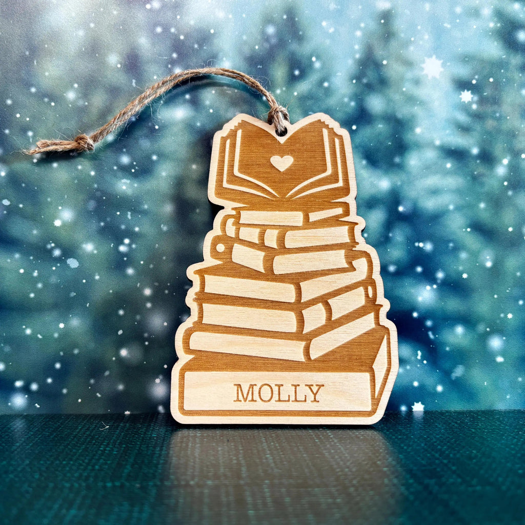 Book Christmas Ornament, book lover ornament, custom book ornament for book club gifts, Unique Personalized Holiday Gift, Reader Gifts