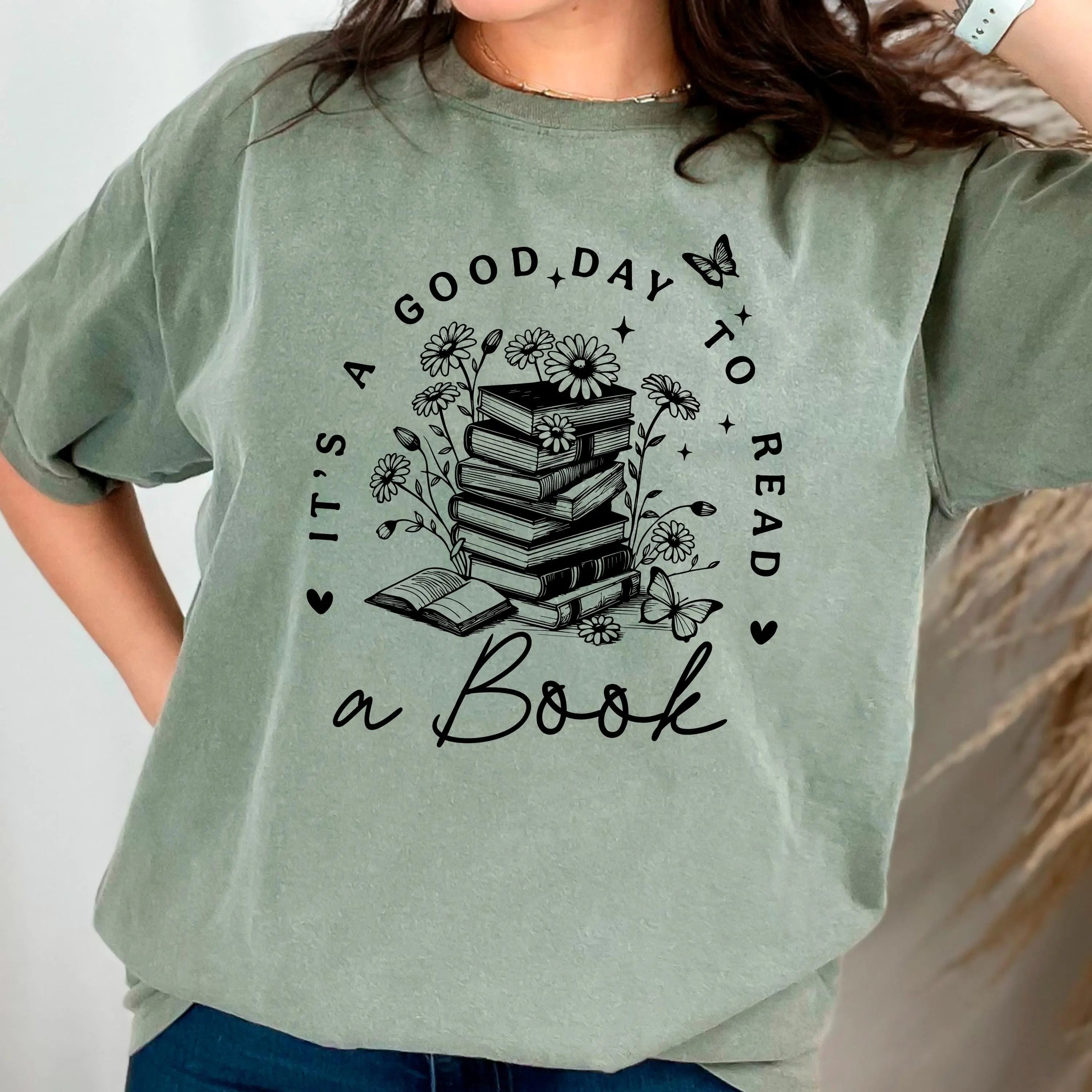 It’s A Good Day To Read A Book Shirt – Aesthetic Book Lover Tee – Cute Vintage Reader T Shirt For Women – Cozy Reading Graphic Tee