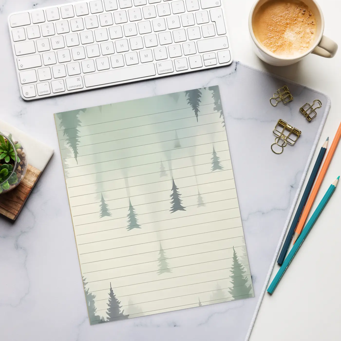 DipaliZ Forest Landscape Notepad Tear-away Pages 6x9