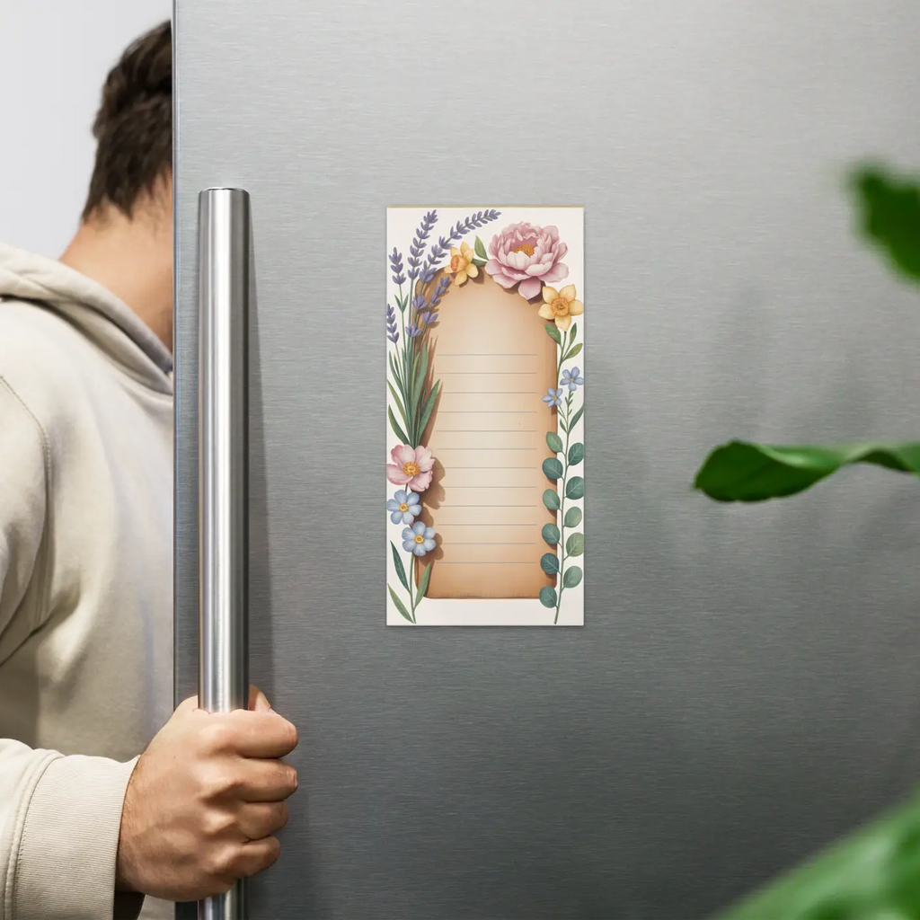 DipaliZ Ruled Notepad Spring Floral Magnetic Daily Notes Ruled