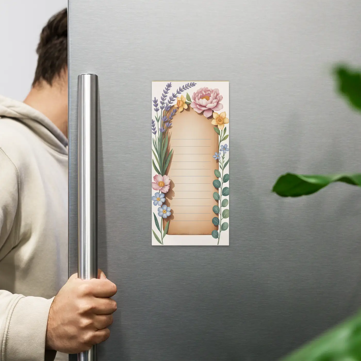 DipaliZ Ruled Notepad Spring Floral Magnetic Daily Notes Ruled