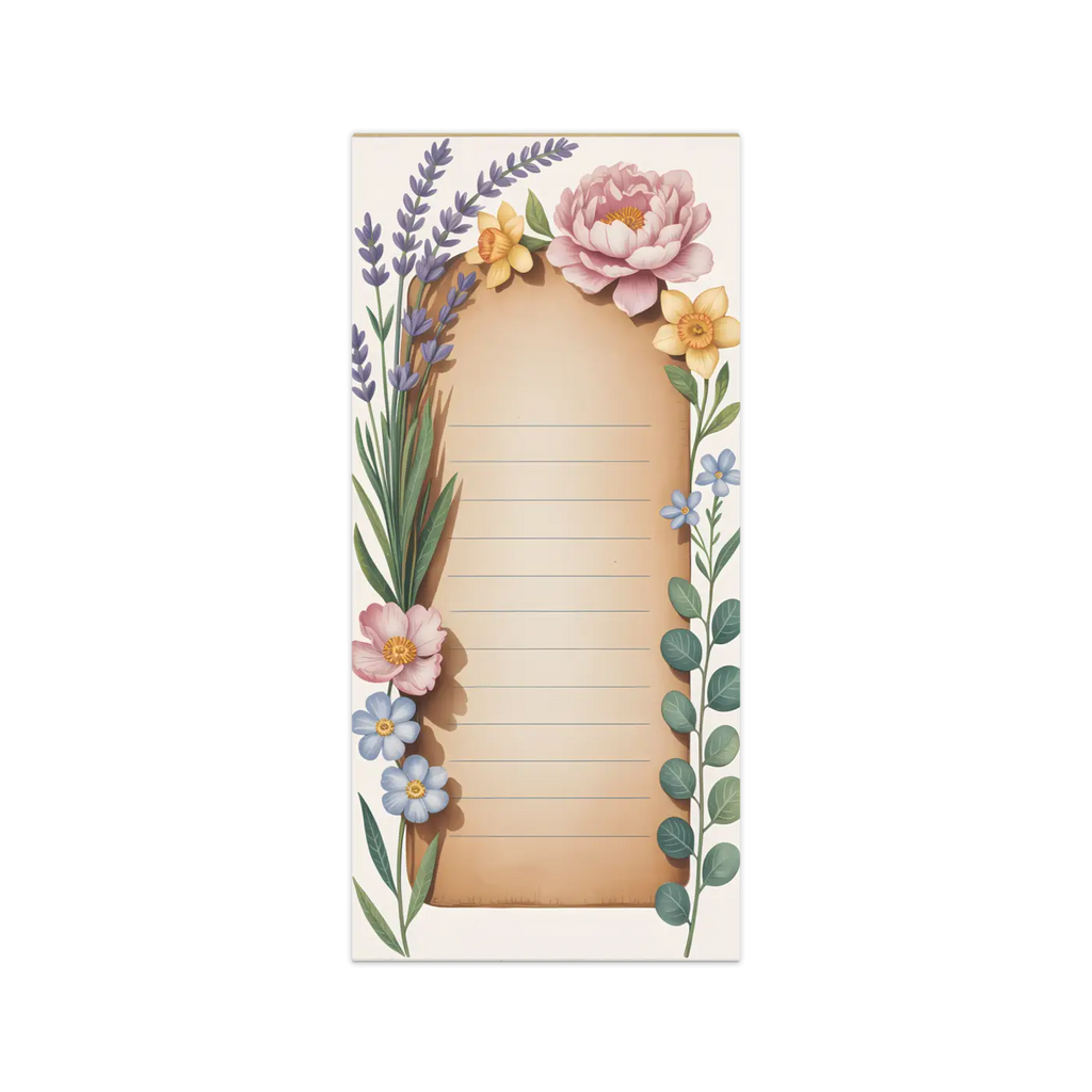 DipaliZ Ruled Notepad Spring Floral Magnetic Daily Notes Ruled