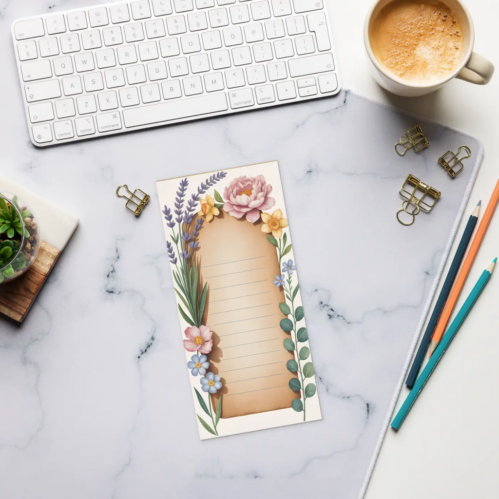 DipaliZ Ruled Notepad Spring Floral Magnetic Daily Notes Ruled