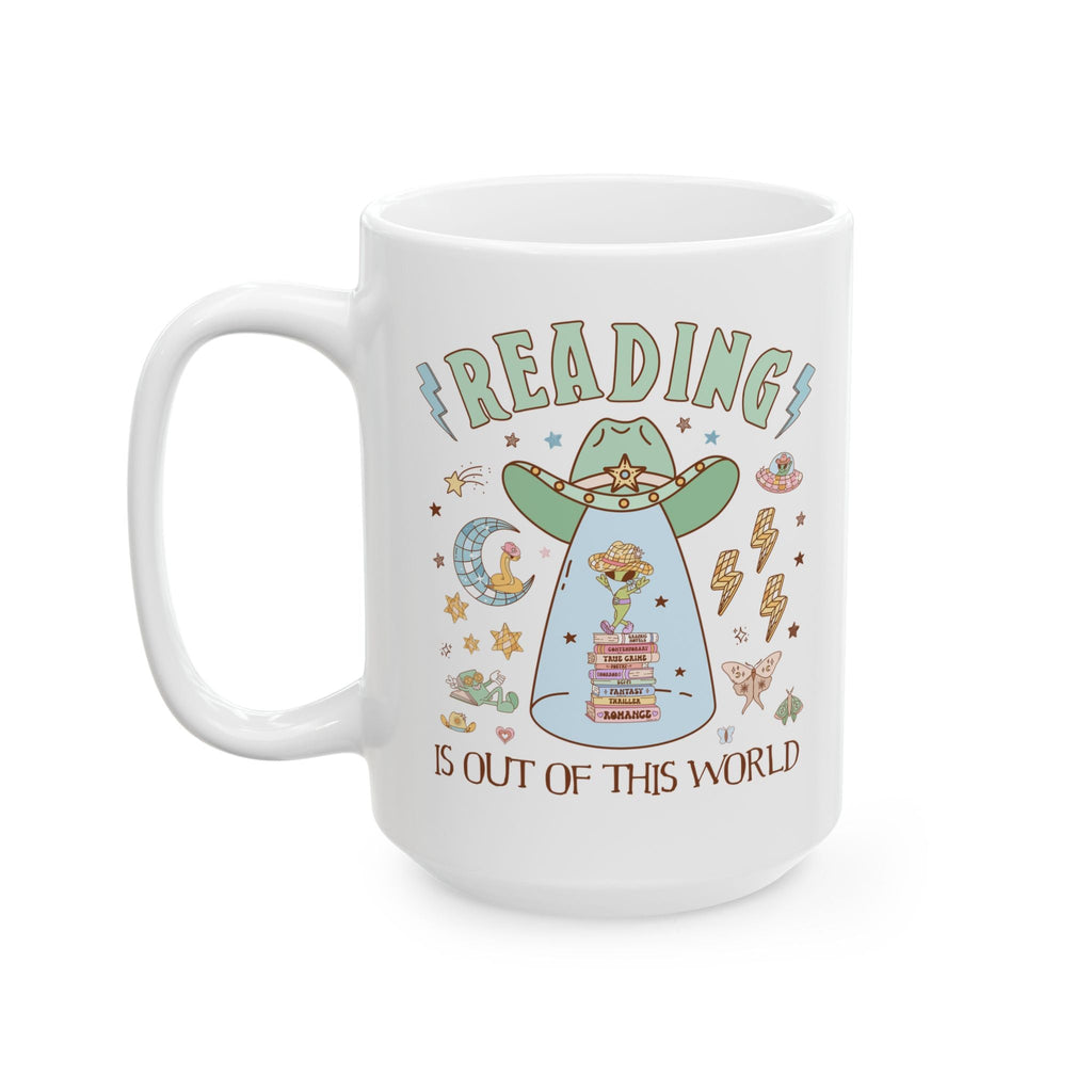 Reading is Out of This World: Funny Bookish Alien Mug
