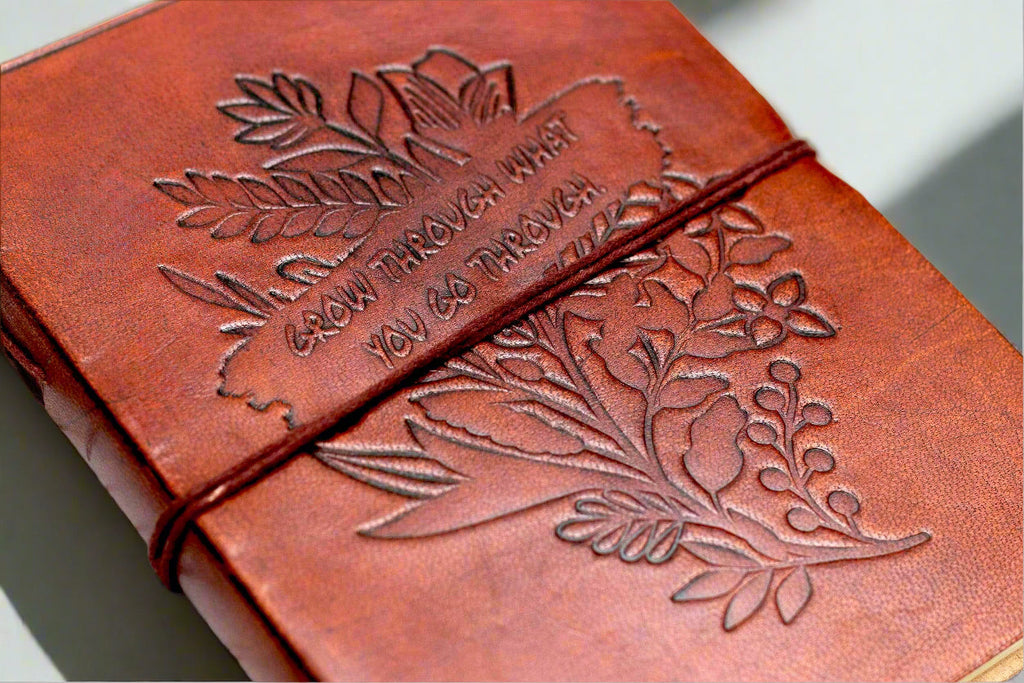 "Grow Through What You Go Through" Leather Journal - Your Healing Partner