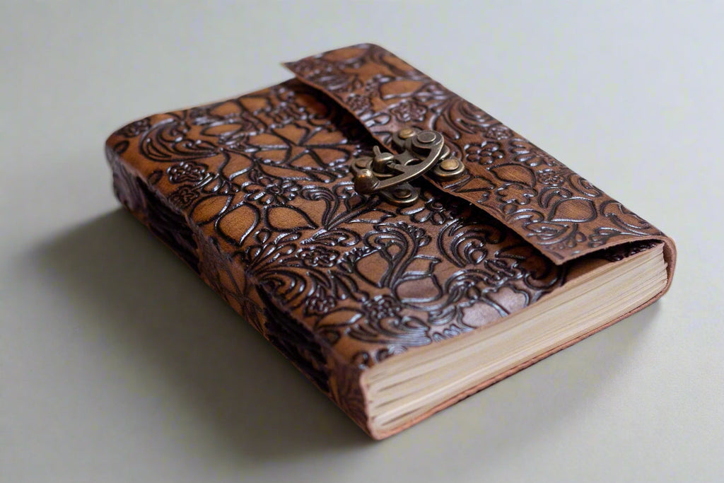Floral Embossed Latch Journal