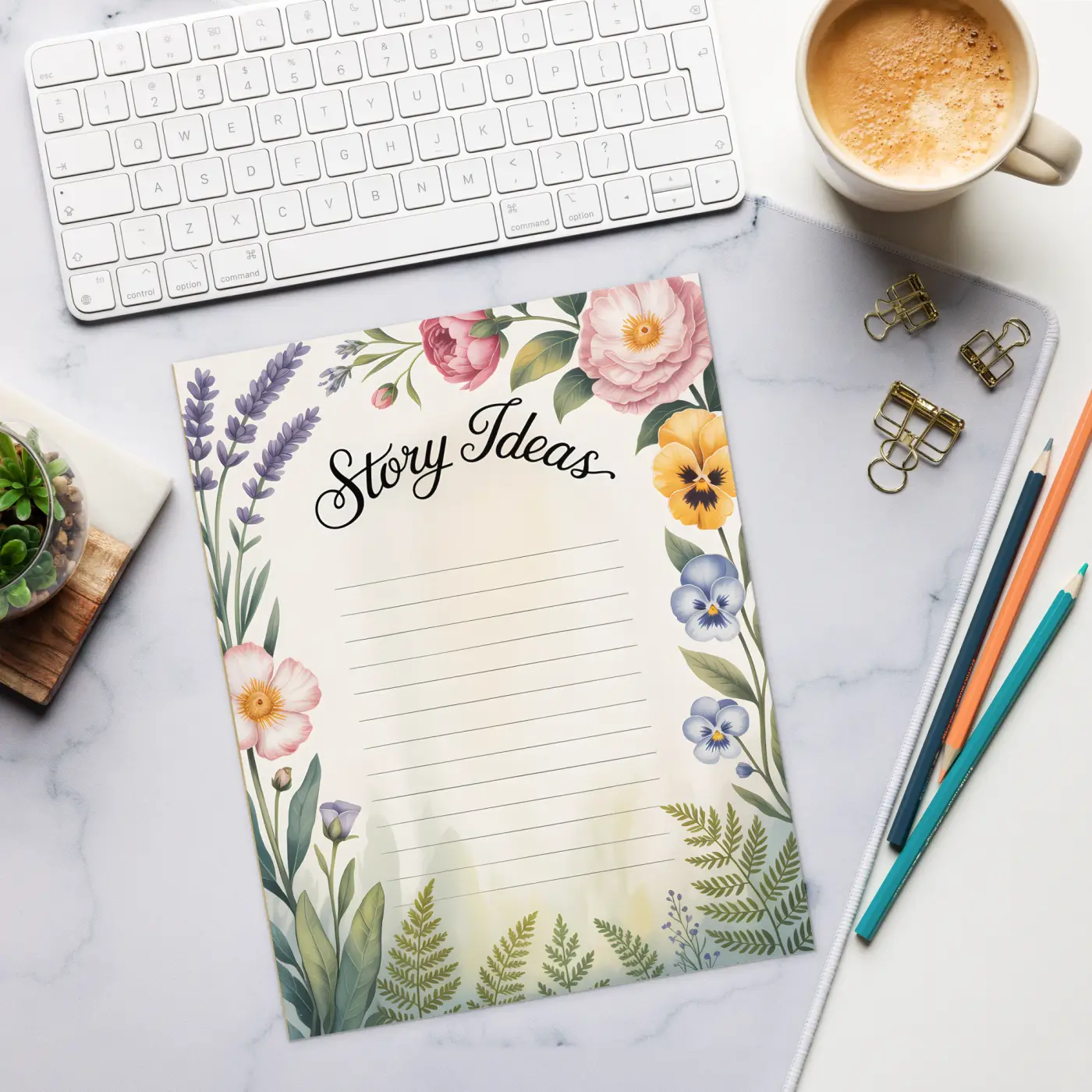 DipaliZ Flower Notepad Magnetic Desk Essential Size Options