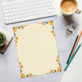 DipaliZ Sunflower Floral Ruled Notepad Magnetic Backing
