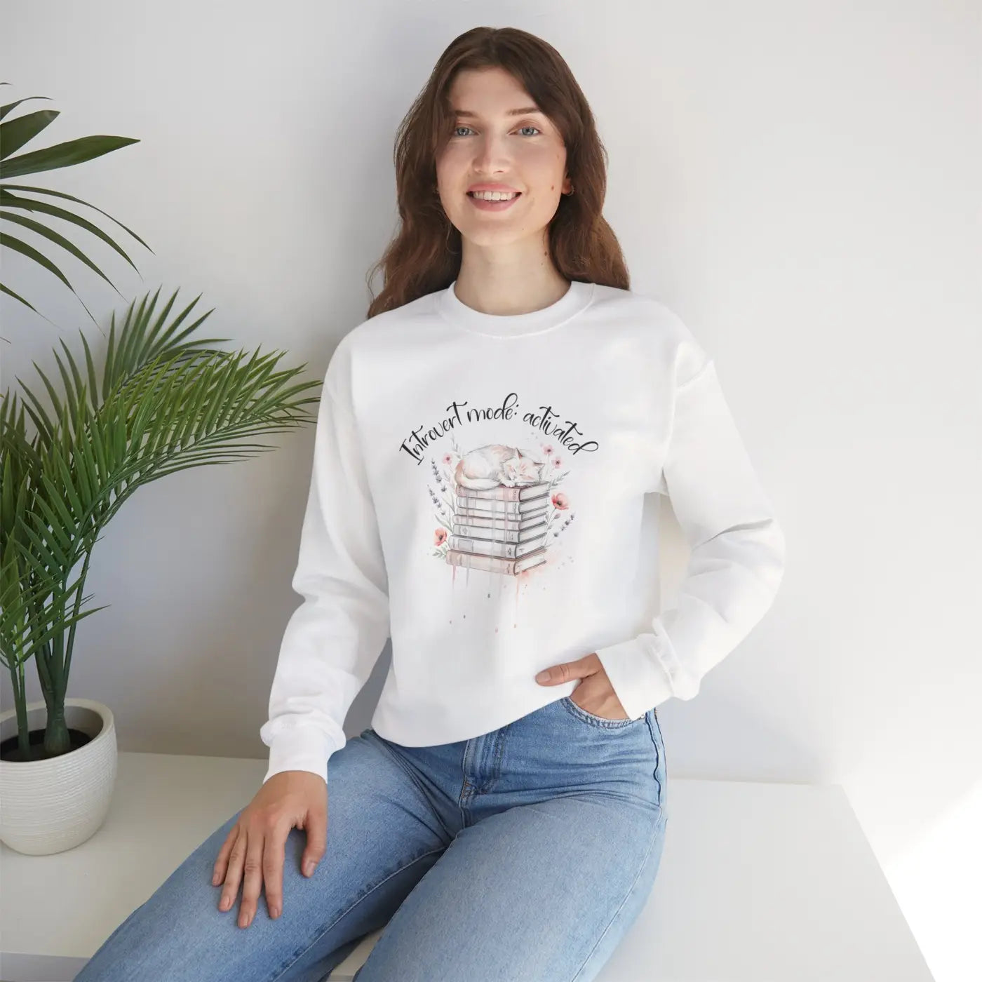 DipaliZ Sweatshirt Books Graphic Tubular Knit Construction