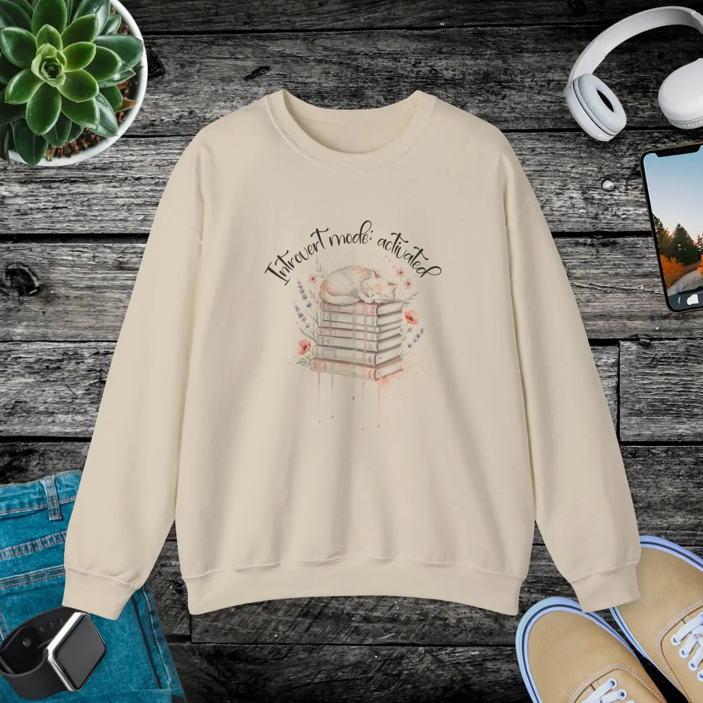 DipaliZ Sweatshirt Books Graphic Tubular Knit Construction