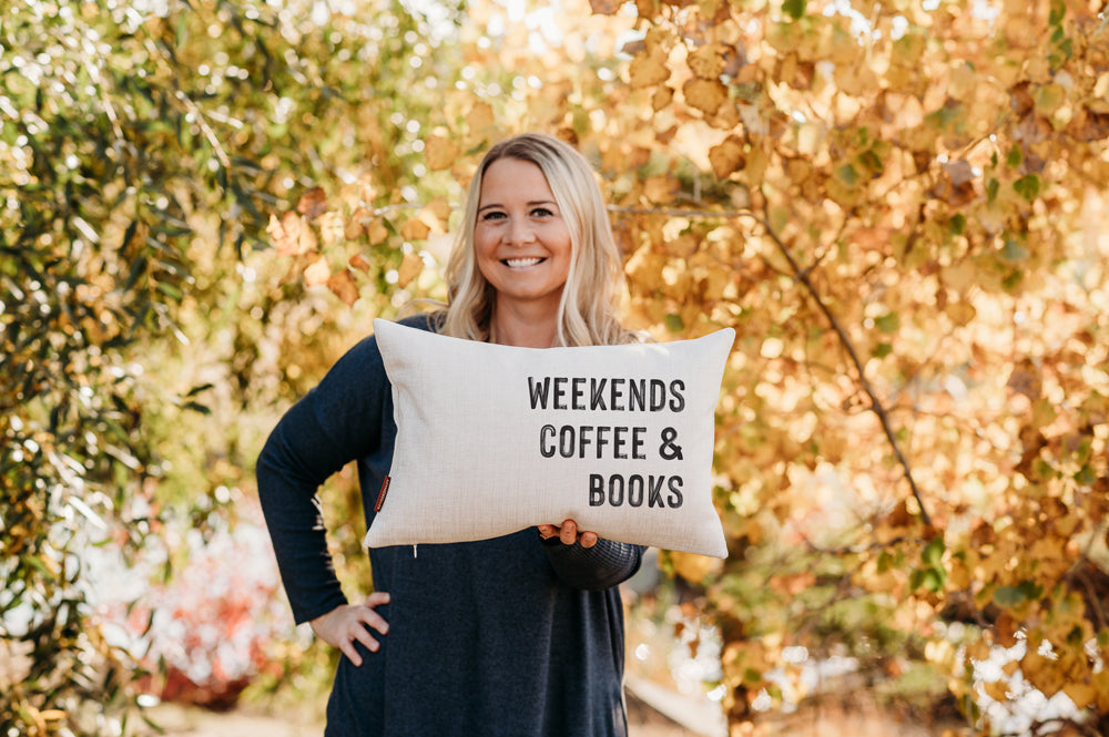 Book Pillow - Weekends, Coffee & Books