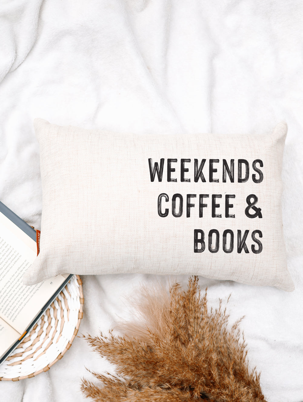 Book Pillow - Weekends, Coffee & Books
